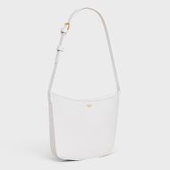 Celine Medium Croque Bag in Shiny Calfskin White