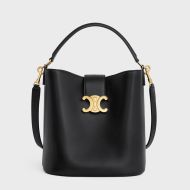 Celine Medium Louise Bucket Bag In Smooth Calfskin Black