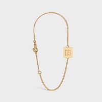 Celine Alphabet Bracelet with Letter B in Brass with Gold Finish Gold