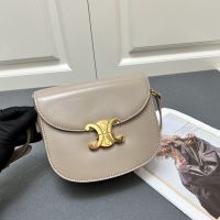 Celine Besace Clea Crossbody in Shiny Calfskin Grey