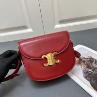 Celine Besace Clea Crossbody in Shiny Calfskin Red