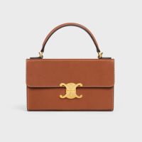 Celine Box Bag in Shiny Calfskin Brown