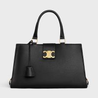 Celine Medium Appoline Bag In Supple Calfskin Black