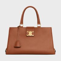 Celine Medium Appoline Bag In Supple Calfskin Brown