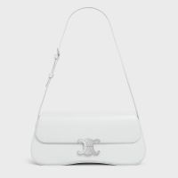 Celine Medium Lola Bag in Shiny Calfskin White/Silver