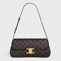 Celine Medium Lola Bag in Triomphe Canvas Brown