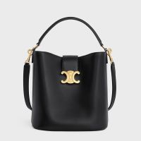 Celine Medium Louise Bucket Bag In Smooth Calfskin Black