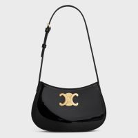 Celine Medium Tilly Bag in Patent Leather Black