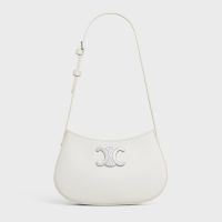 Celine Medium Tilly Bag in Shiny Calfskin White