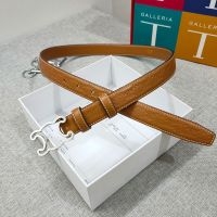 Celine Medium Triomphe Frame Belt in Triomphe Smooth Calfskin Brown