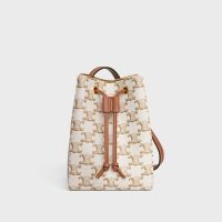 Celine Micro Sailor Bag in Triomphe Canvas White