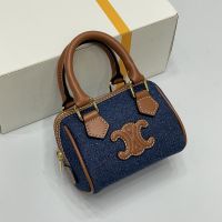 Celine Mini Boston Bag in Denim with Cuir Triomphe Blue