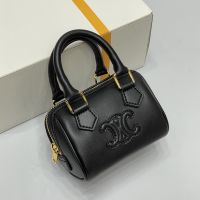 Celine Mini Boston Bag in Smooth Calfskin with Cuir Triomphe Black