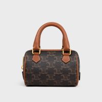 Celine Mini Boston Bag in Triomphe Canvas Brown