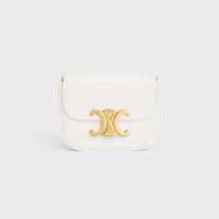 Celine Mini Claude Crossbody Bag in Shiny Calfskin White