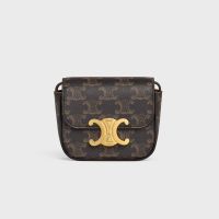 Celine Mini Claude Crossbody Bag in Triomphe Canvas Brown