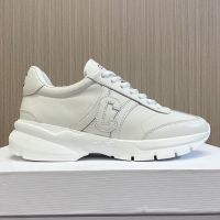 Celine Runner CR-02 Low Lace-Up Sneakers Unisex Calfskin White