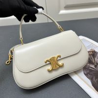 Celine Teen Lola Handbag in Shiny Calfskin White